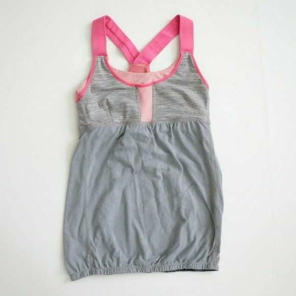 Lululemon Pink Gray Tank Top size 4 - Picture 1 of 6